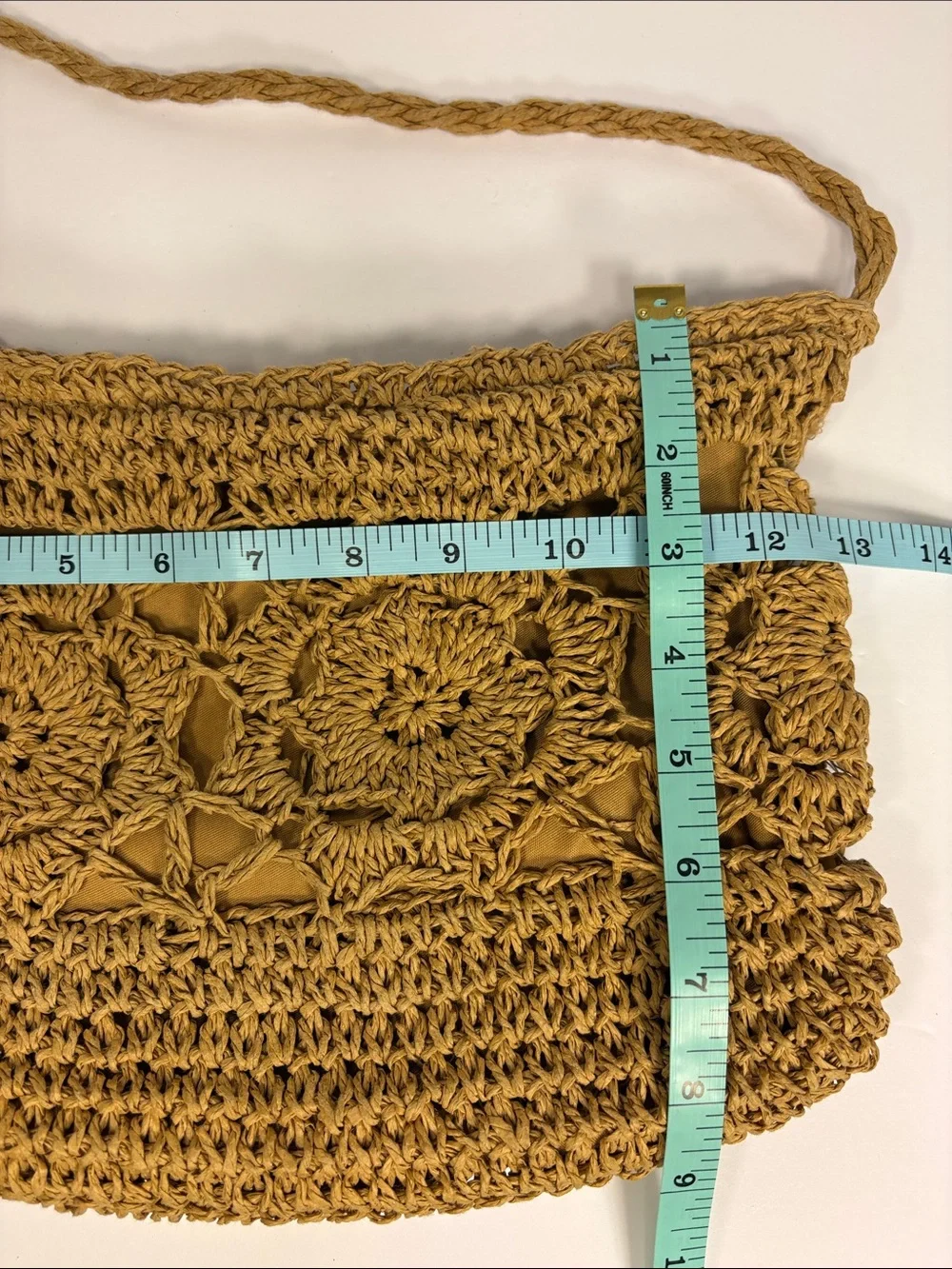 SHEIN Crochet Shoulder Bag in Mustard